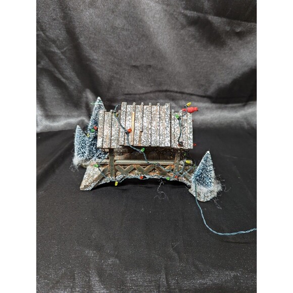 Lemax Wooden Bridge With Trees, Christmas Village Carole Towne Collection w/Box - Picture 9 of 14